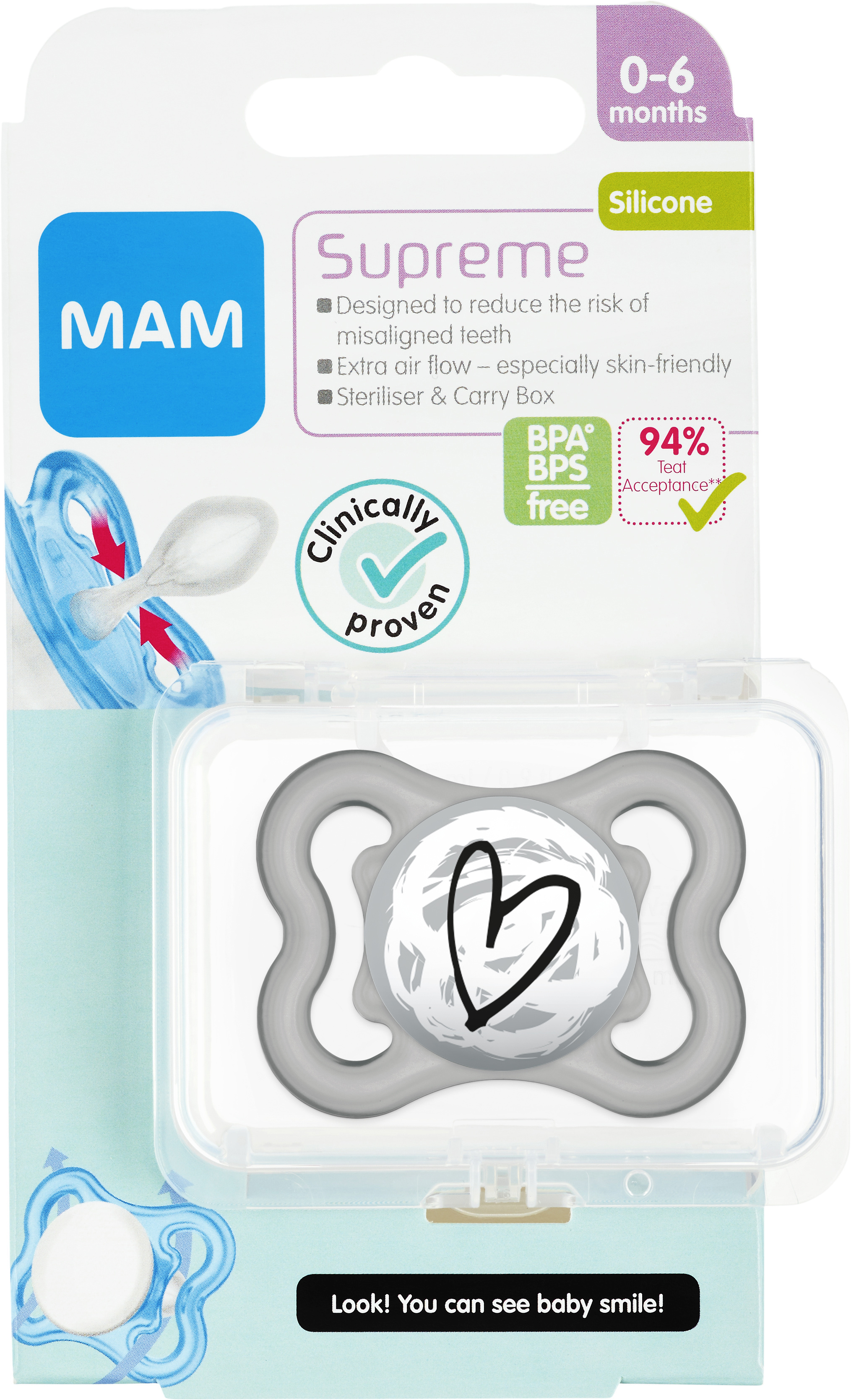 MAM Supreme snuð 0-6 mán #3 litir (1)