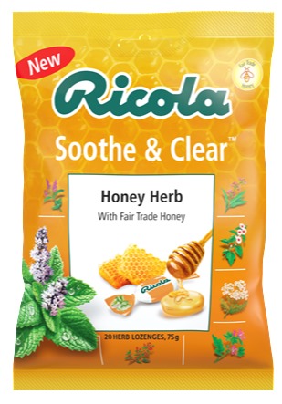 Ricola hálsbrjóstsykur með hunangi og sólhatti 75 gr,