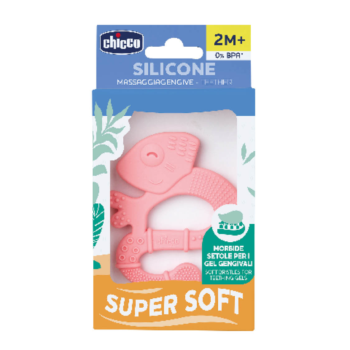 Chicco tannhring silicone bleikur +2mán (6)