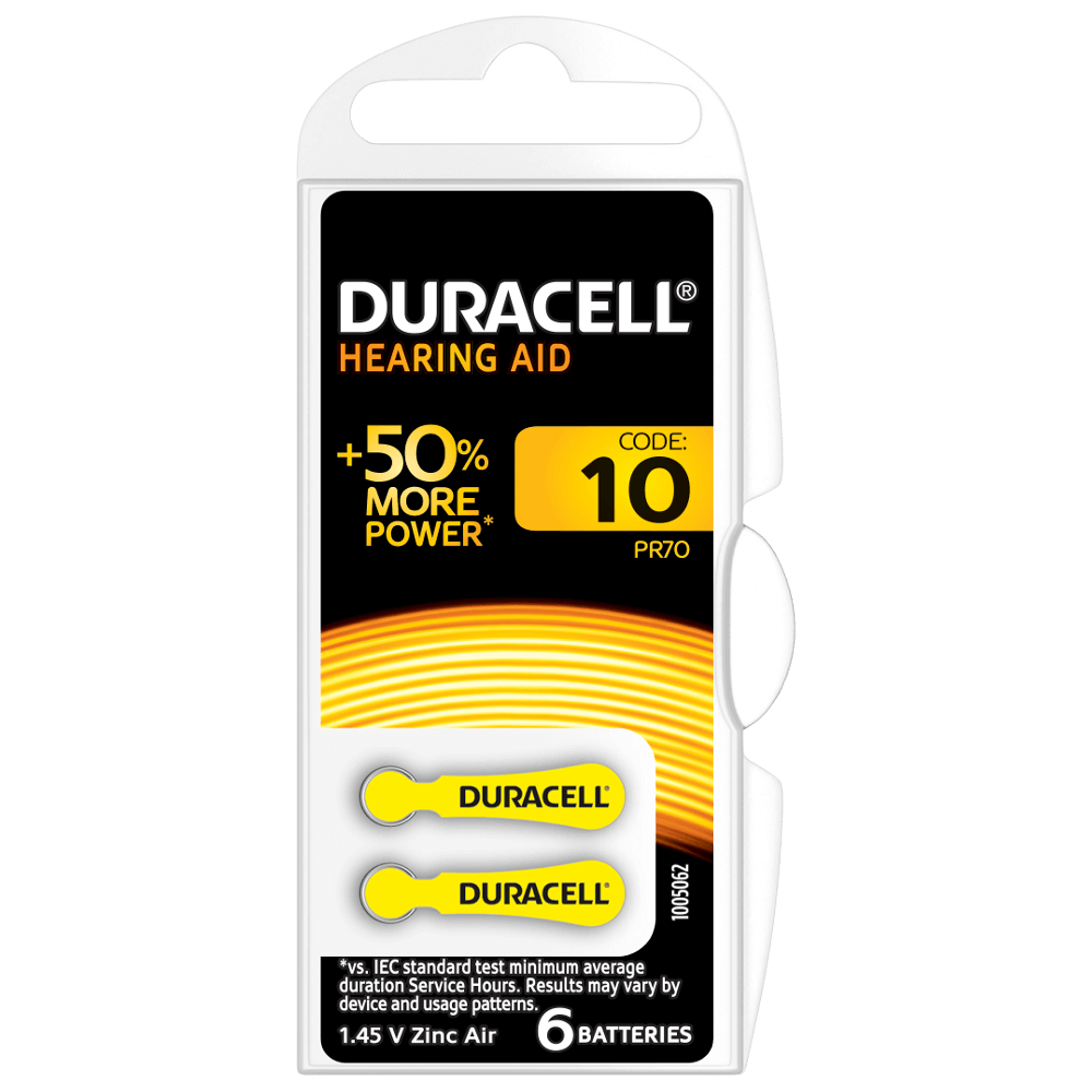 Duracell Heyrnartækja rafhlöður 10 (6 stkk.)