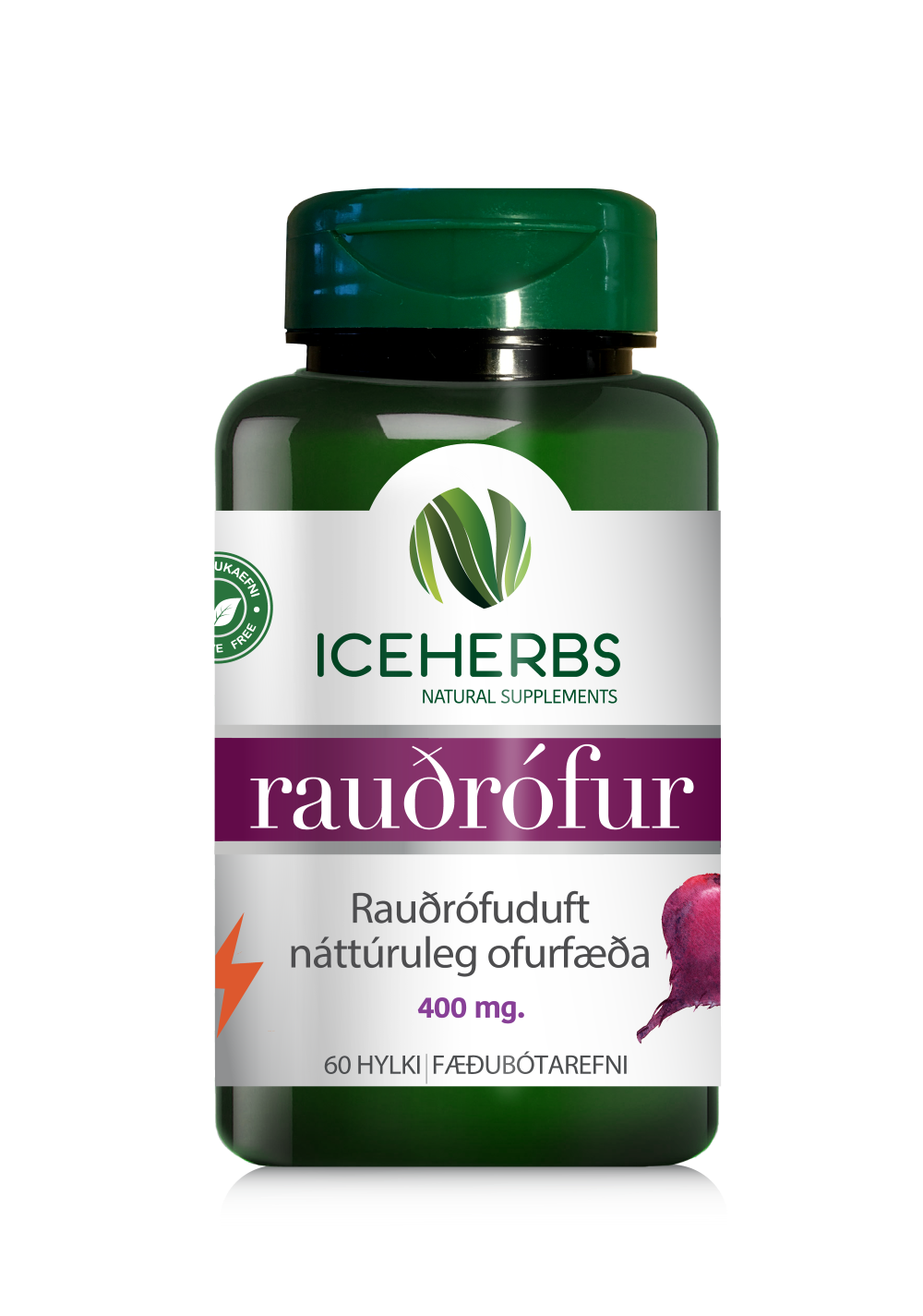 Iceherbs rauðrófuduft 60 hylki