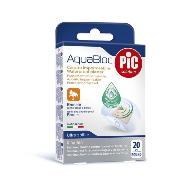 Pic AquaBloc vatnsheldur bakteríudrepandi plástur kringlóttur20 stk.