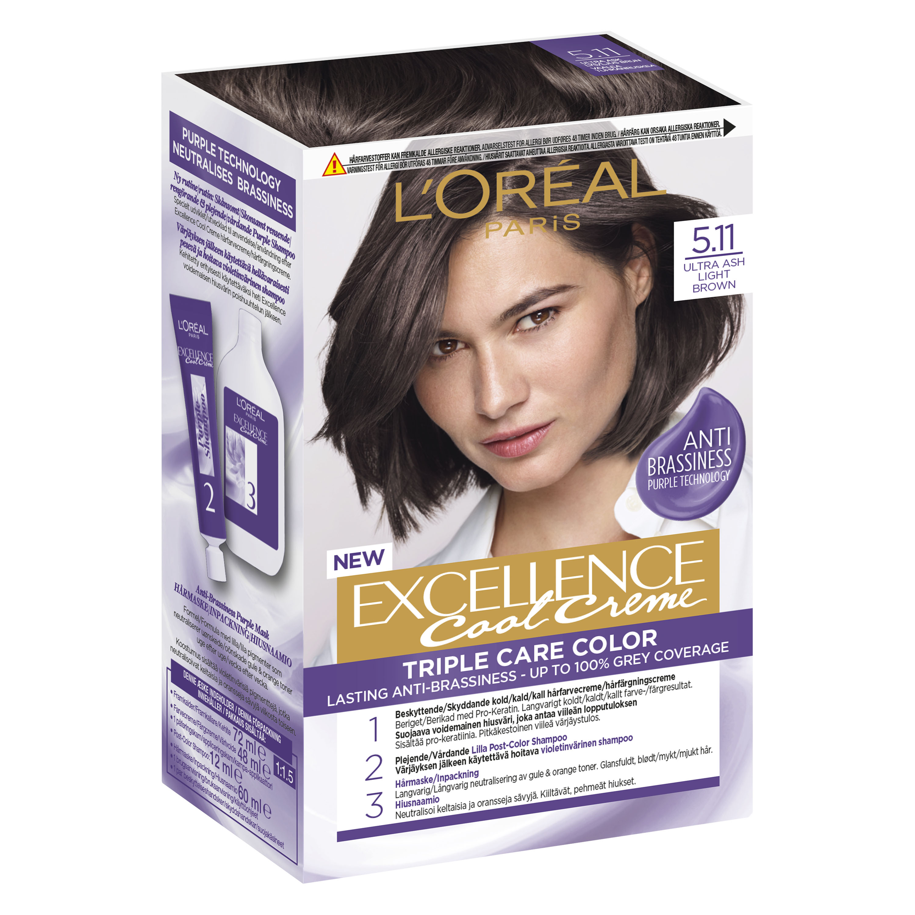 L'Oreal Excellence Cool Cream hárlitur #5.11 Ultra Ash Light Brown