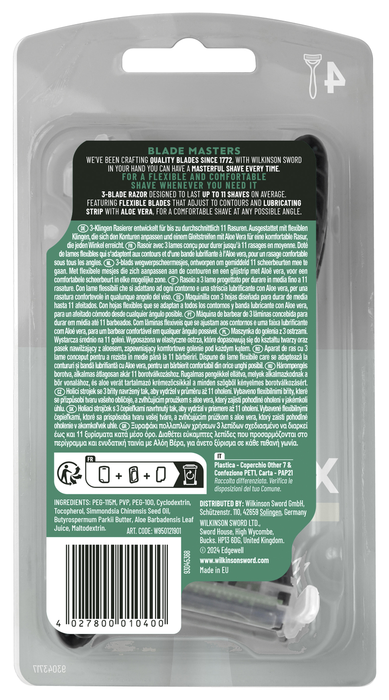 Wilkinson Xtreme3 Sensitive rakvél 4 stk. (1)