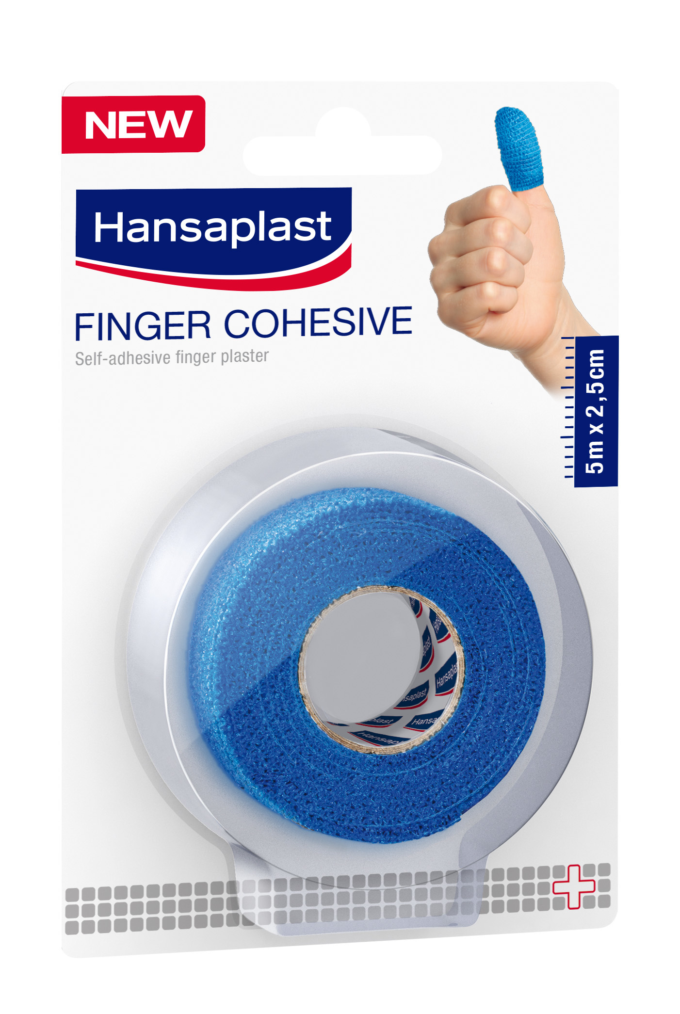 Hansaplast Finger Cohesive blátt 5 m x 2,5 cm.