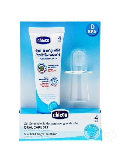 Chicco fingurbursti + tanngel fyrir 4 mán+-18 mán+