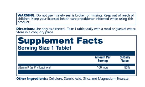 Solaray K-vítamin 100mg, 100 hylki (1)