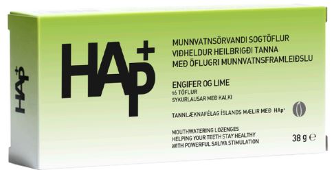 HAp+ Engifer-& Limebragð 38 gr., 16 16 töflur