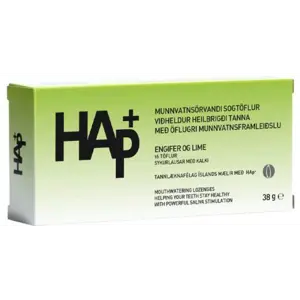 HAp+ Engifer-& Limebragð 38 gr., 16 16 töflur