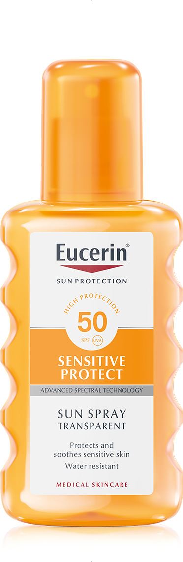 Eucerin Sun Sprey Transparent Sensitive Protect SPF50, 200 ml.