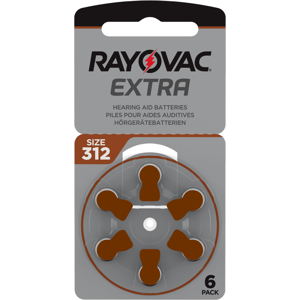 Rayovac rafhlöður í heyrnatæki 312/ brúnar 6 stk.