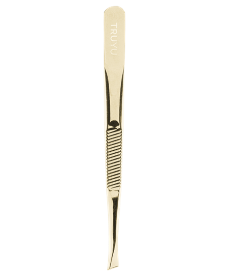 QVS Slant Tip Tweezers #Gold