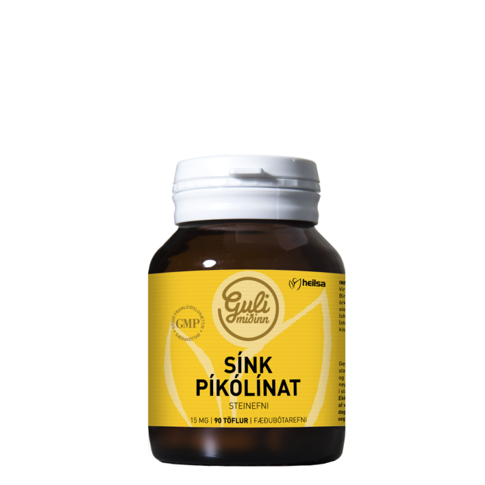 Guli Miðinn Sínk Pikólinat 15 mg 90 töflur