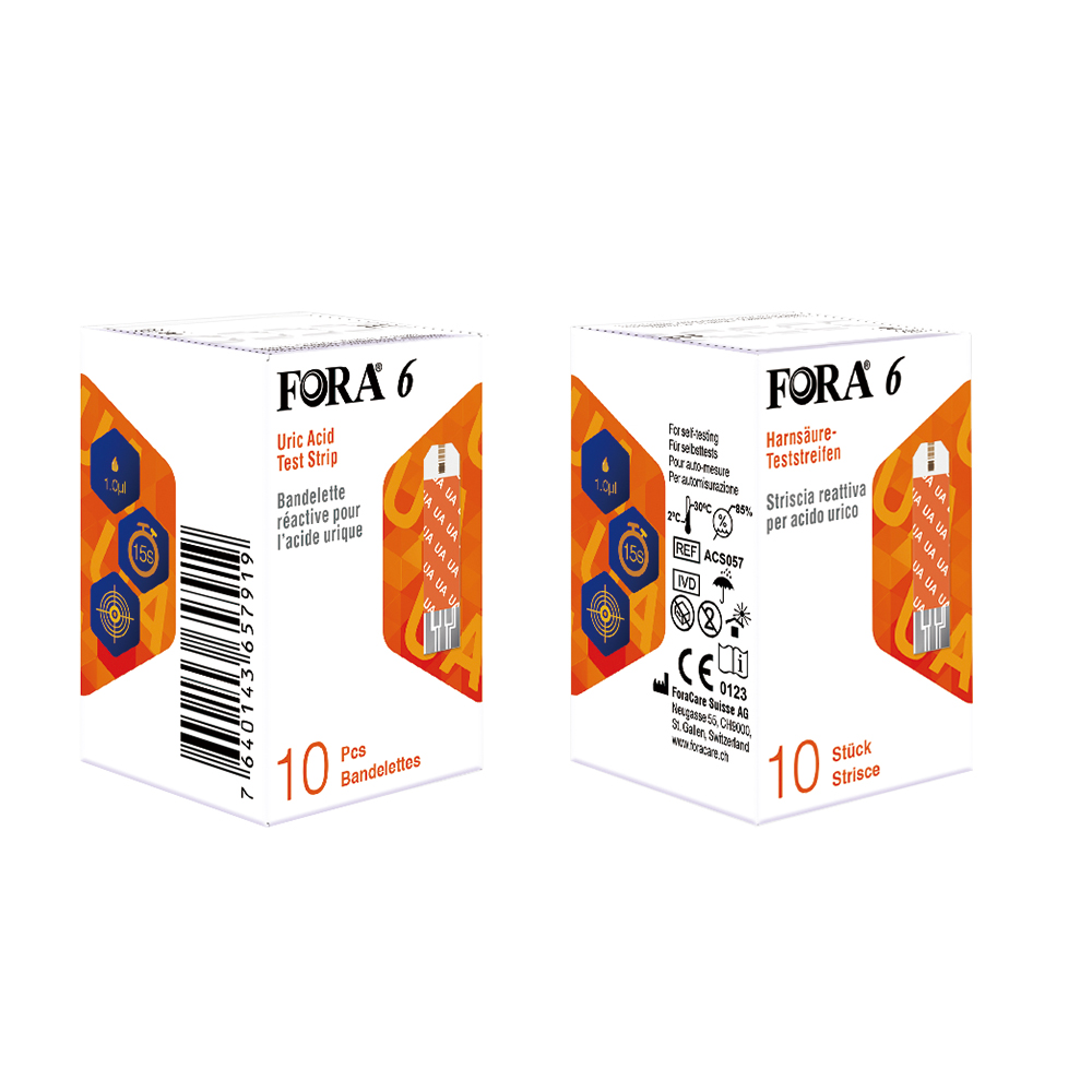 FORA 6 blood þvagsýra 10 strimlar