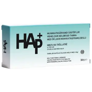 HAp+ Mintu- & Tröllatrésbragð 38 gr., 16 töflur