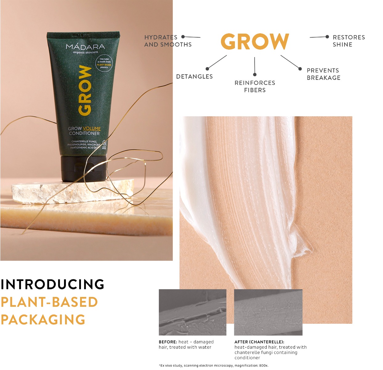 Mádara Grow Volume hárnæring 175 ml. (1)