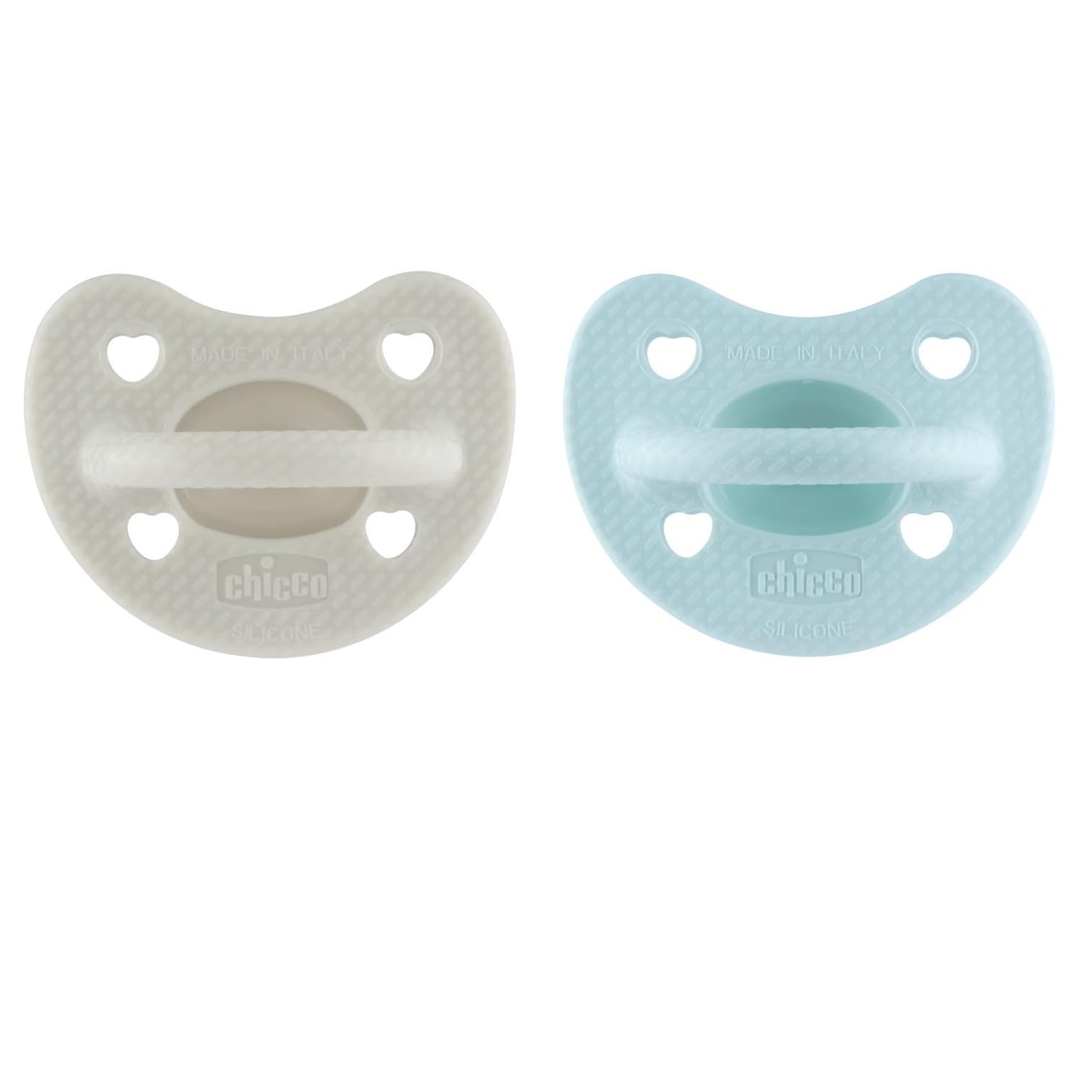 Chicco PhysioForma LUXE Silicone snuð 2 stk.  6-16 mán  #Pastel og grátt