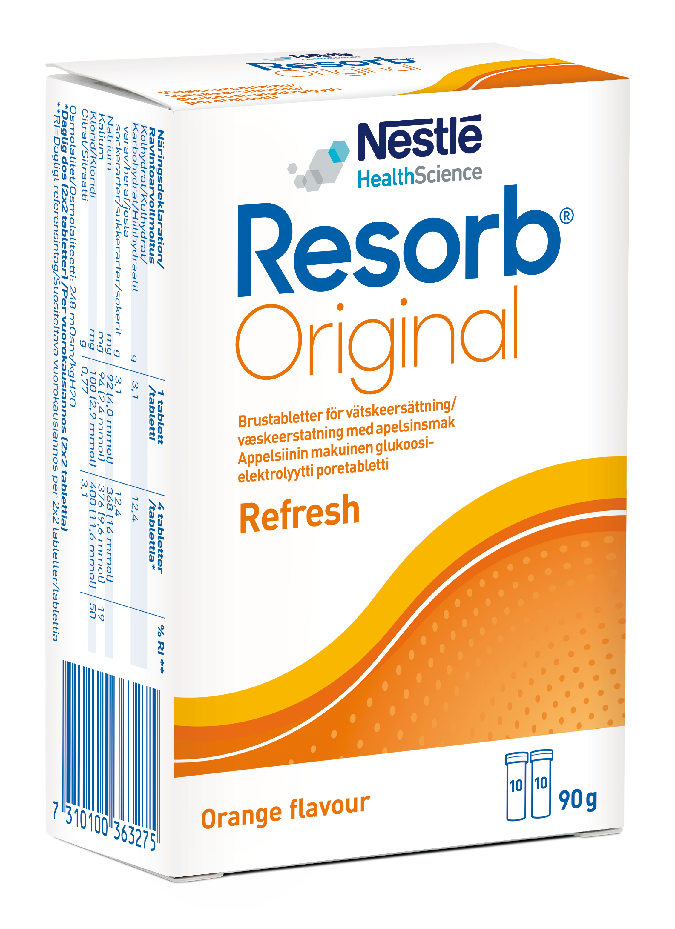 Resorb freyðitöflur með appelsínubragði 20 stk.