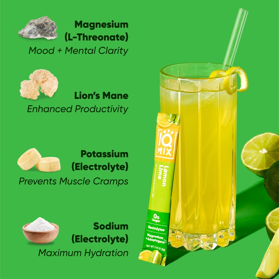 IQMIX salt- og steinefnablanda 20 stk. # Lemon Lime (2)