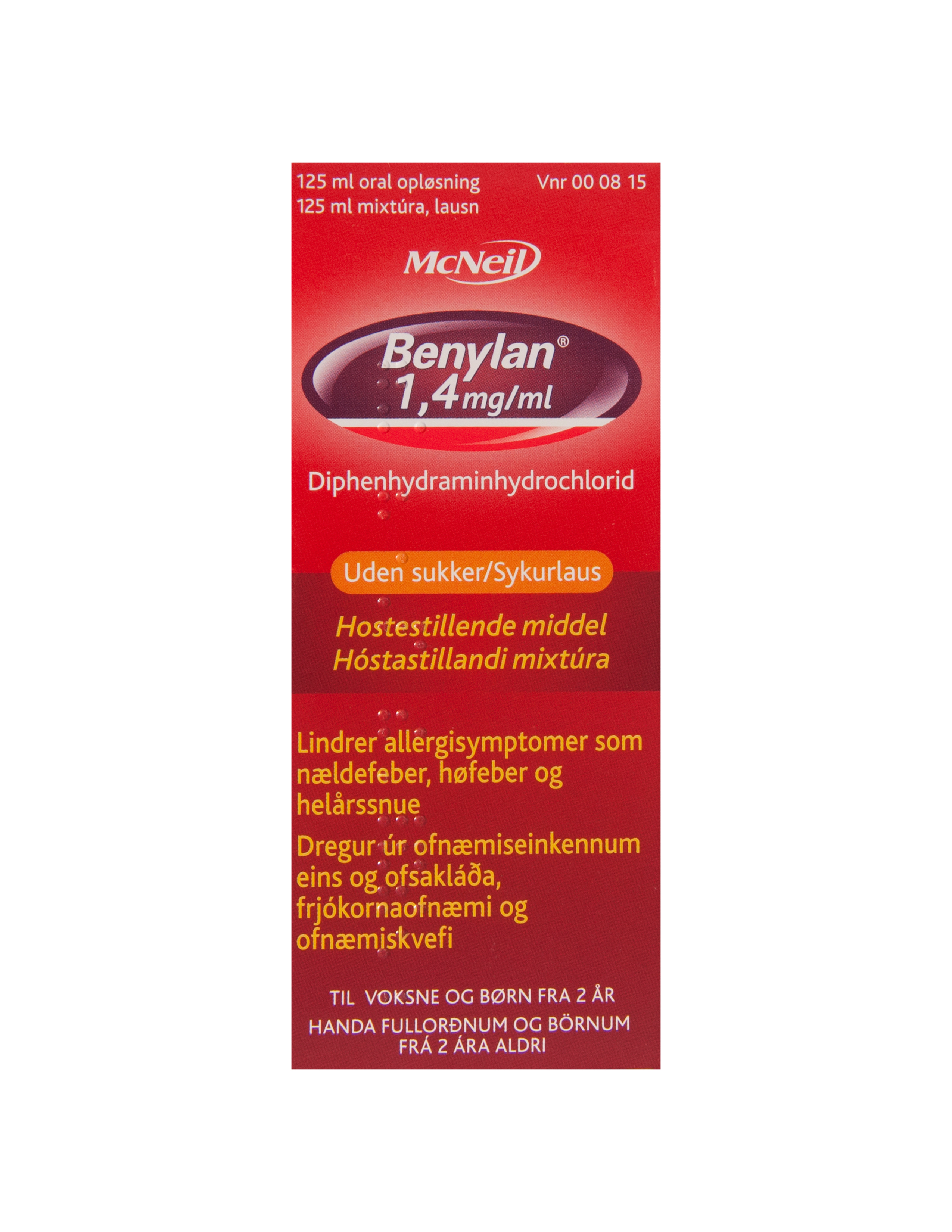 Benylan 1,4 Mg På Hvid Baggrund 000815