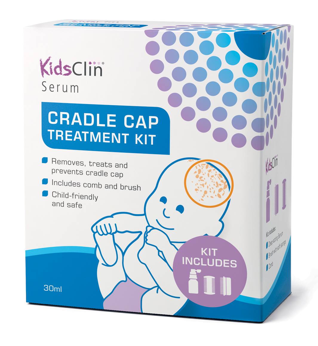 Trimb Kidsclin Cradle Cap við skófi í hársverði