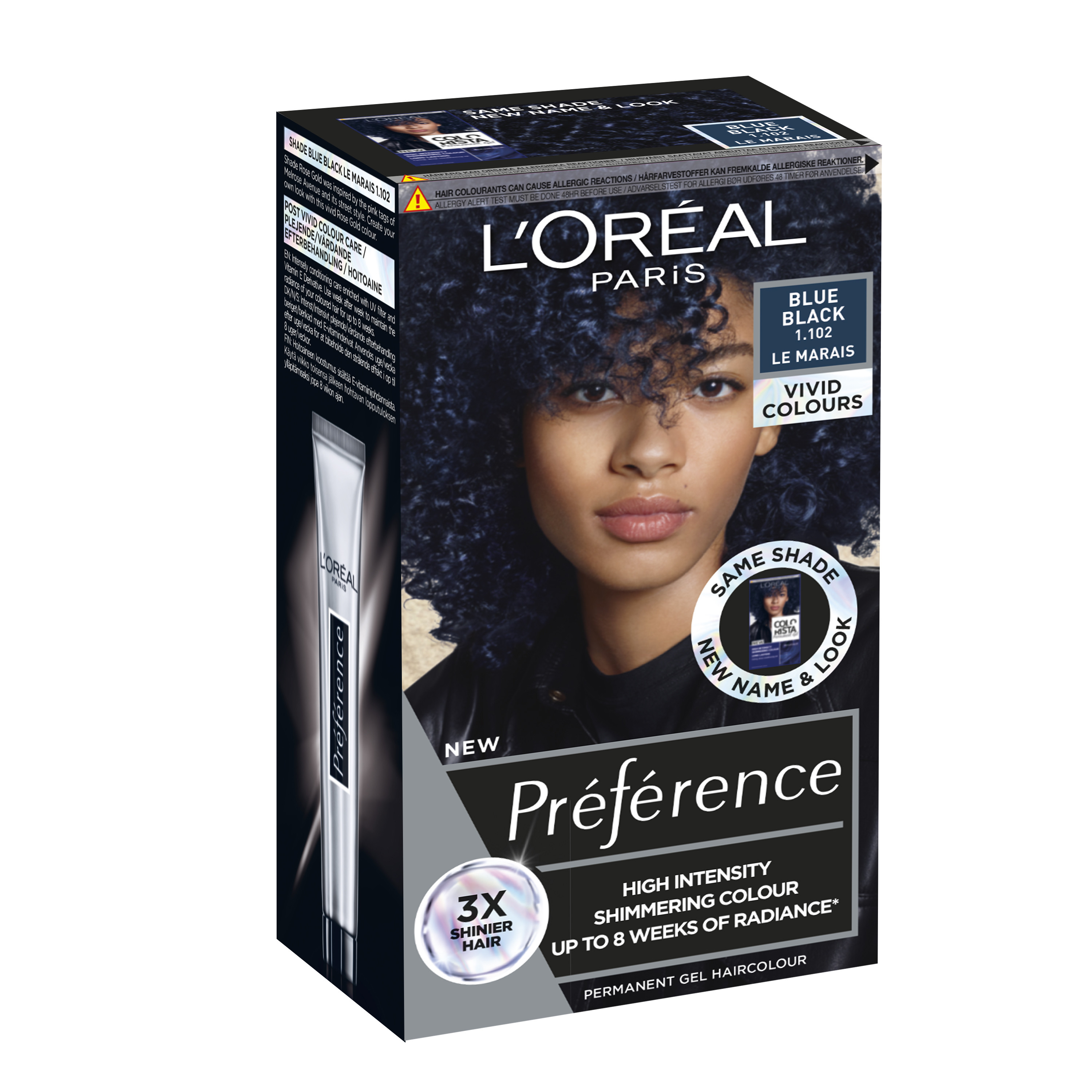 L'Oreal Preference Vivid Color hárlitur #1.102 Blue Black