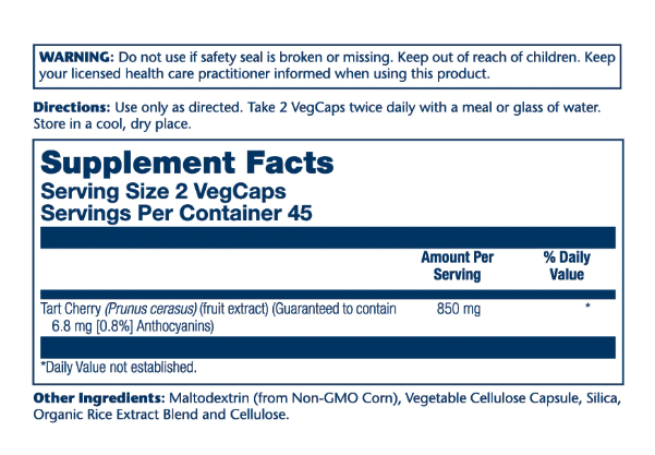 Solaray Tart Cherry 0,8% Anthocyanin 425mg 90 hylki (1)