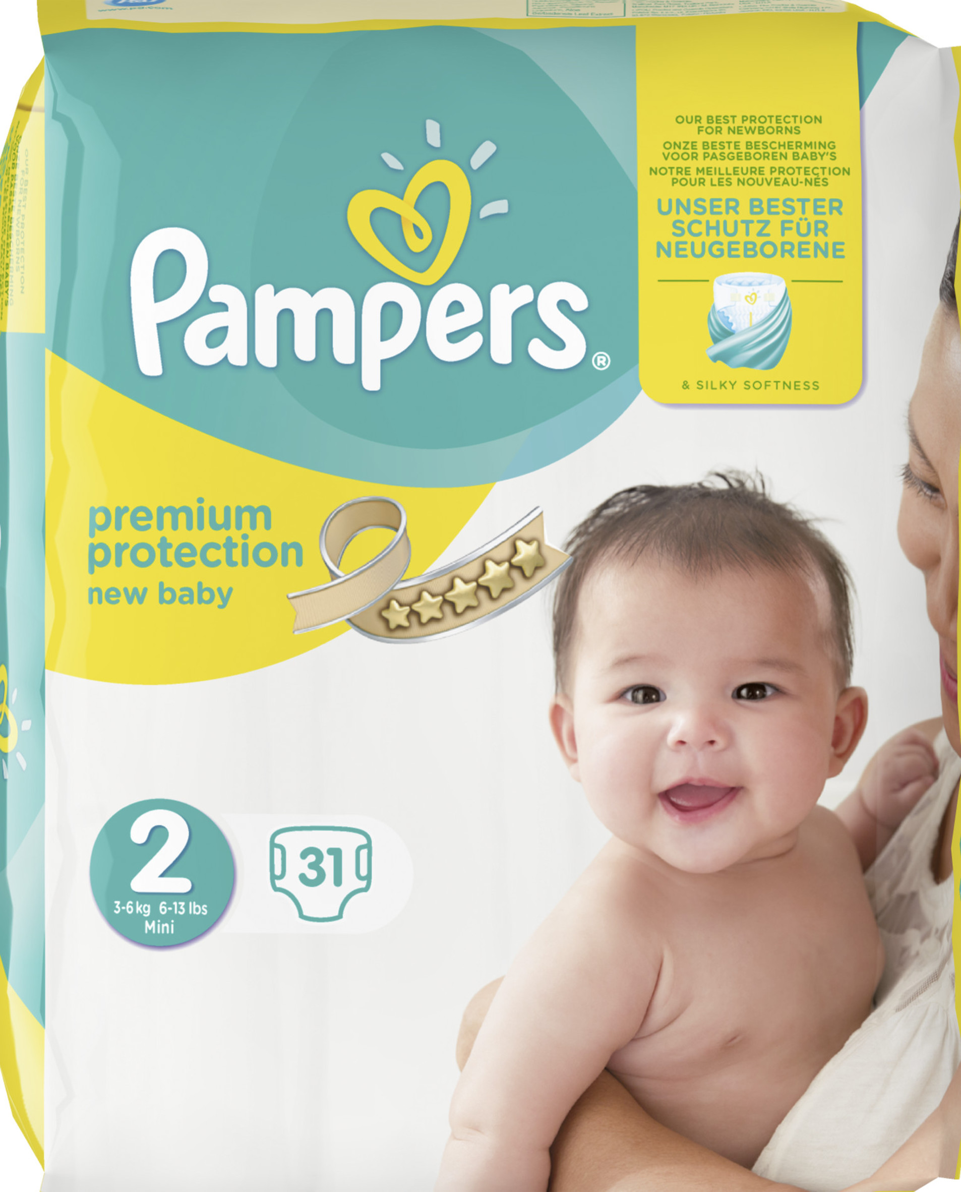 Pampers new baby 4-8 kg. 31 stk. #stærð 2