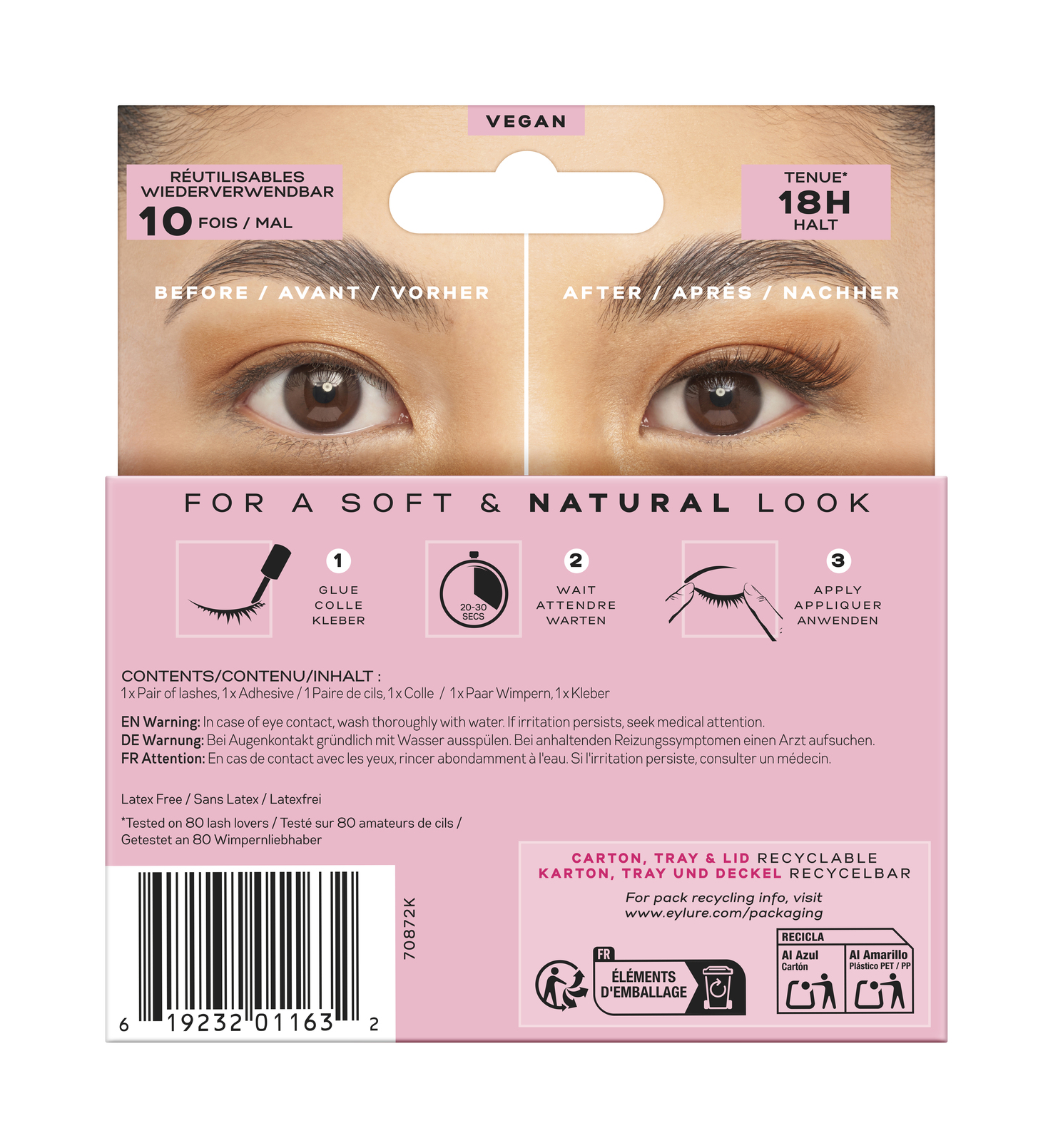 Eylure gerviaugnhár 3/4 Lengt no. 001 # Brown/Black (6)