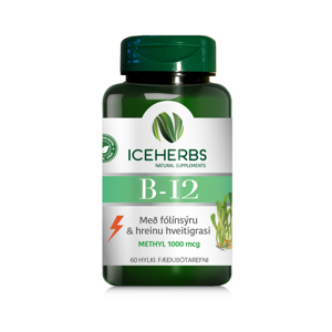 Iceherbs B-12 vítamín & hveitigras 60 hylki
