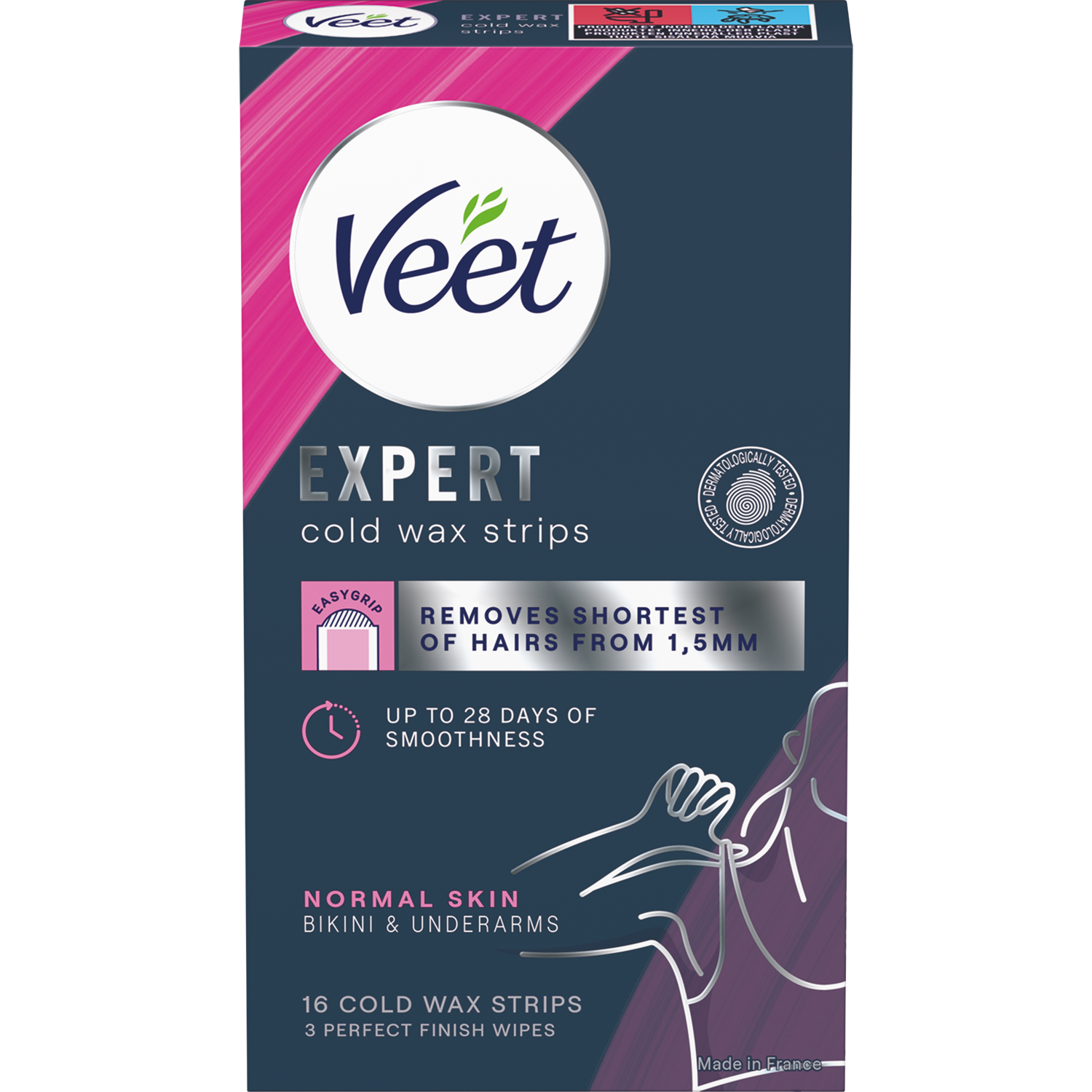 Veet Expert vaxstrimlar fyrir bikinilínu & undir hendur 16 strimlar.