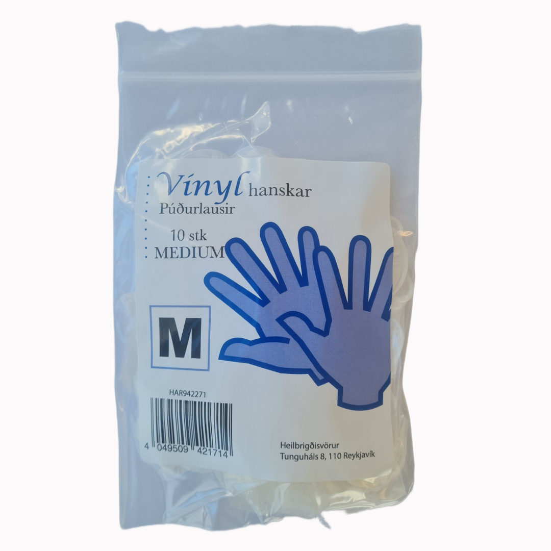 Hanskar Vinyl  án púðurs 10 stk. #medium