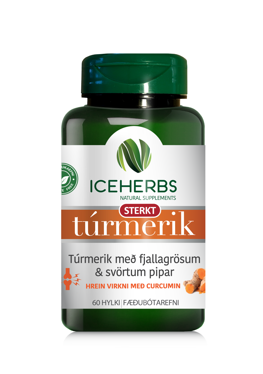 Iceherbs Turmerik með pipar 60 hylki