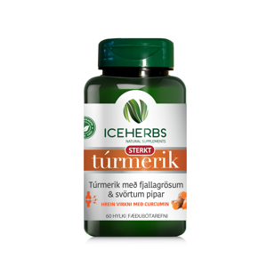 Iceherbs Turmerik með pipar 60 hylki