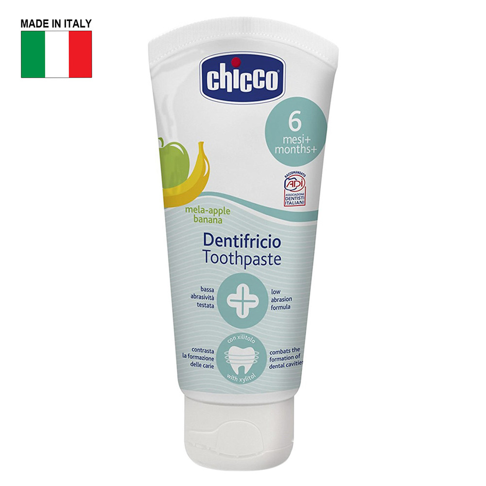 Chicco tannkrem með epla-og bananabragði 6 mánaða+, 50 ml.