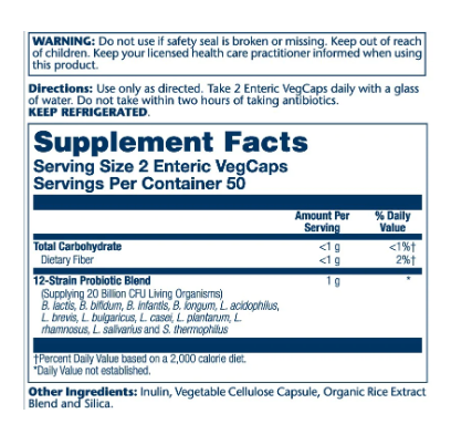 Solaray Multidophilus 12 strains, 20 Billion CFU, 50 veganhylki (1)