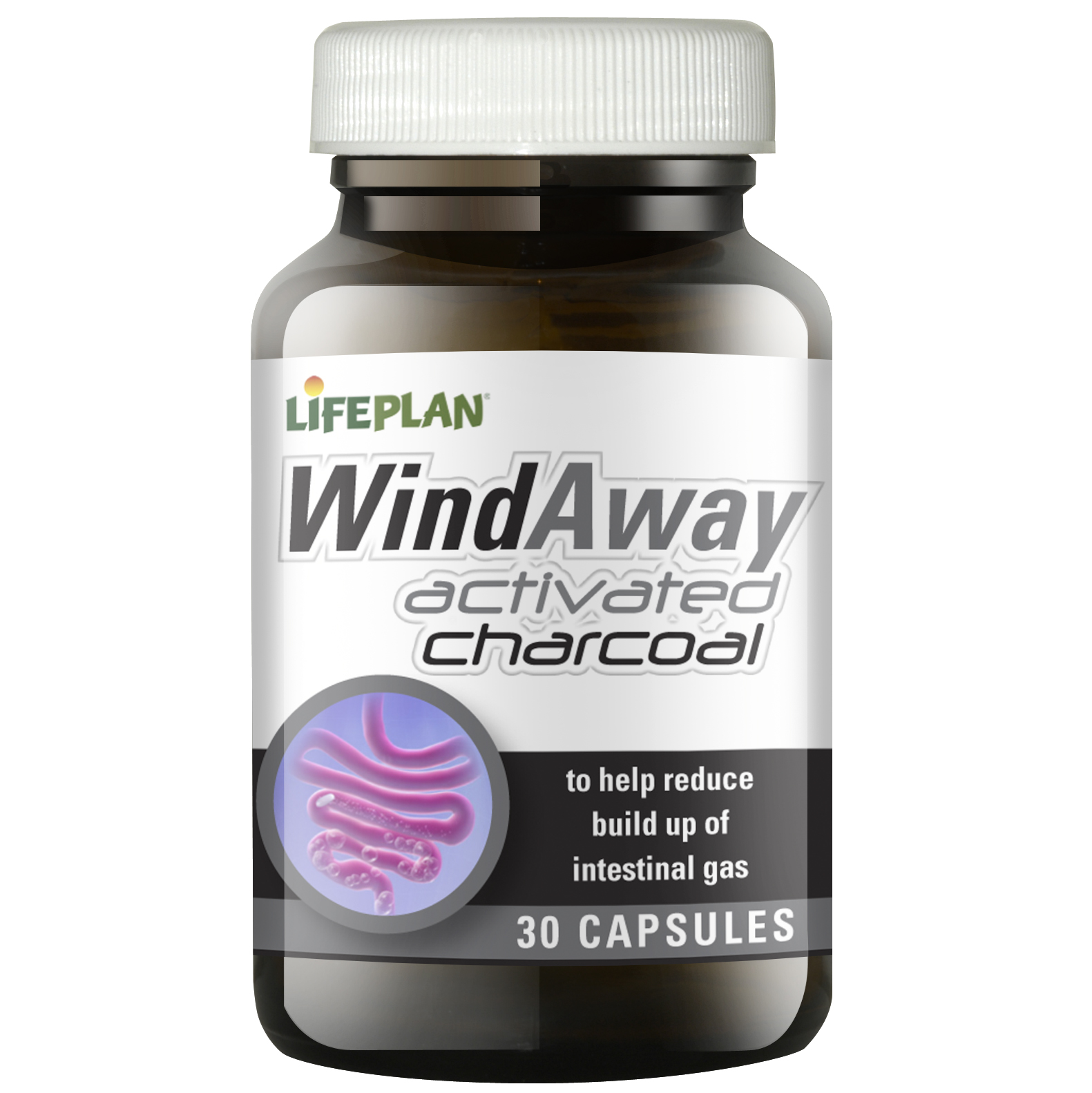 Lifeplan Windaway Activated Charcoal 30 töflur
