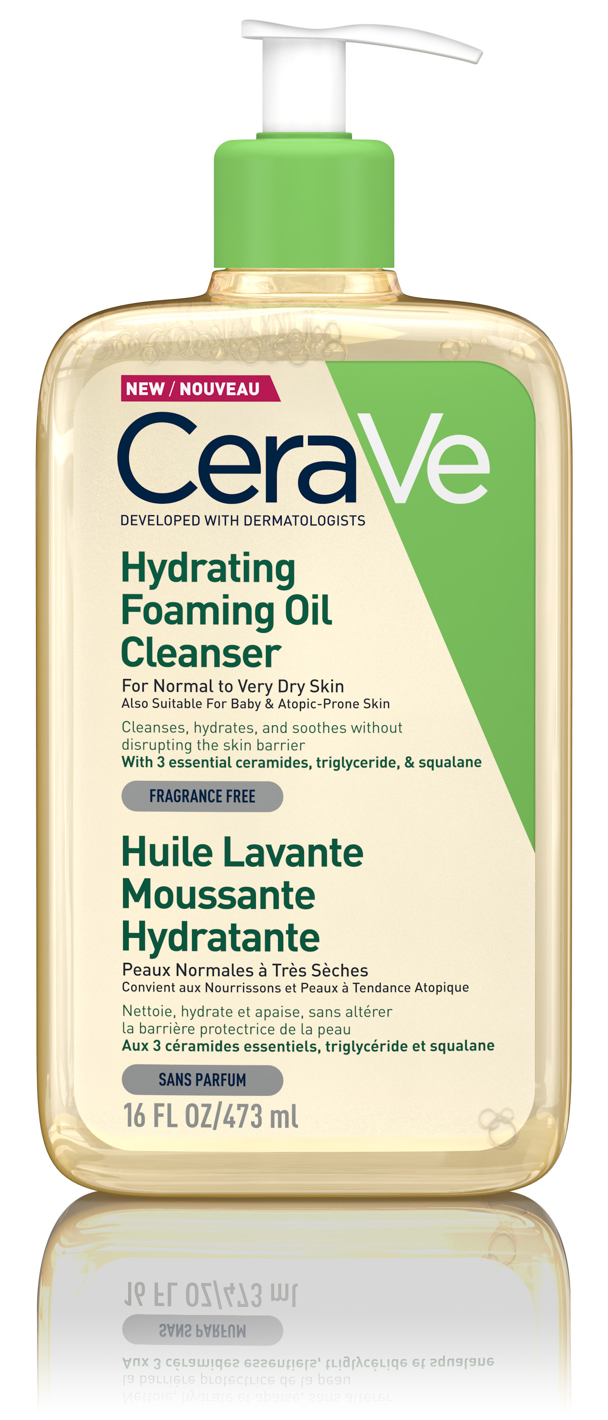CeraVe Hydrating Foaming Oil Cleanser 473 ml.