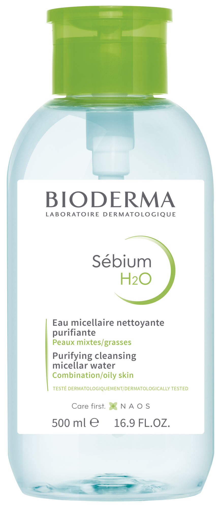 Bioderma SEBIUM H2O andlits-og farðahreinsir með pumpu 500 ml.