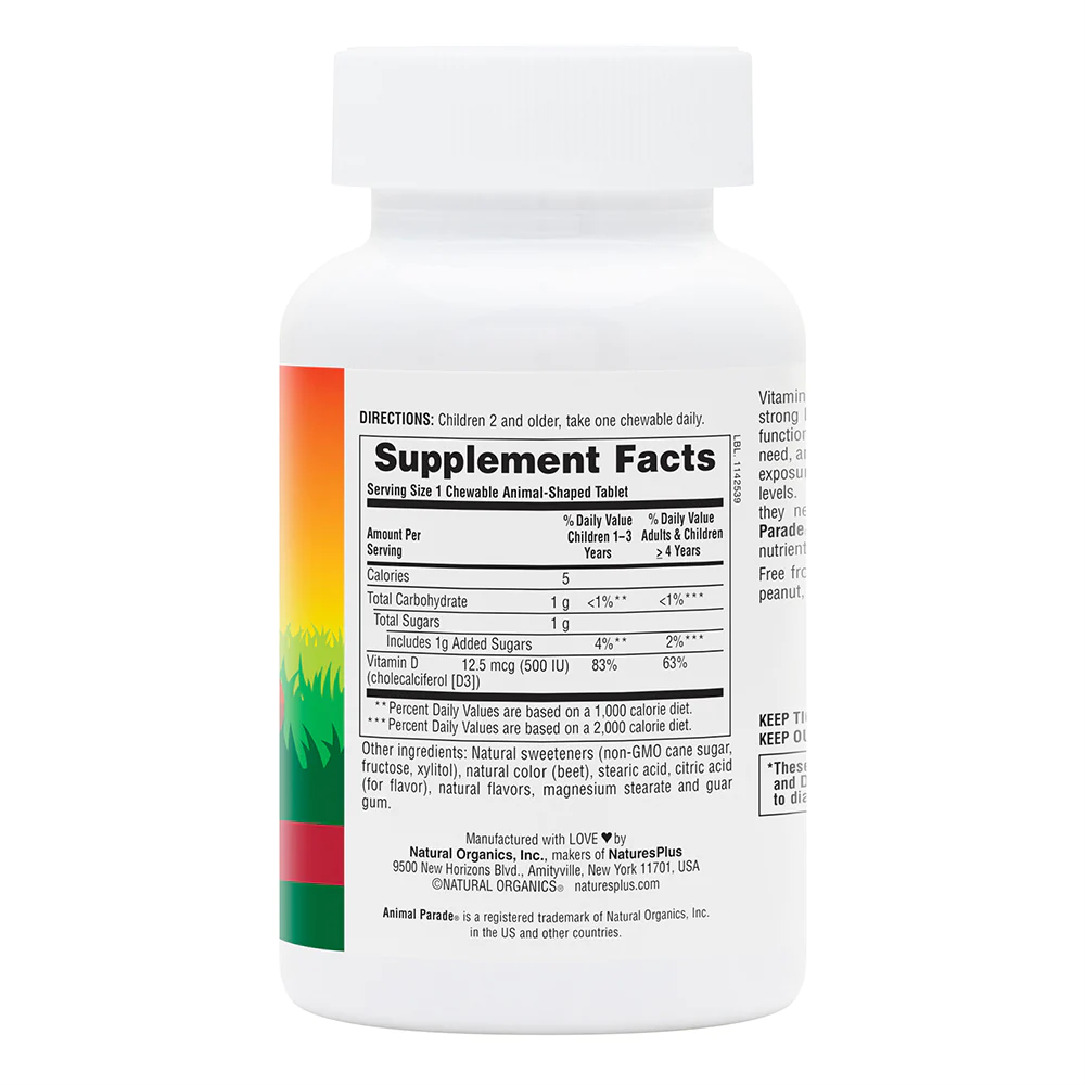 Animal Parade D3 500IU 90 tuggutöflur #sykurlaust (1)