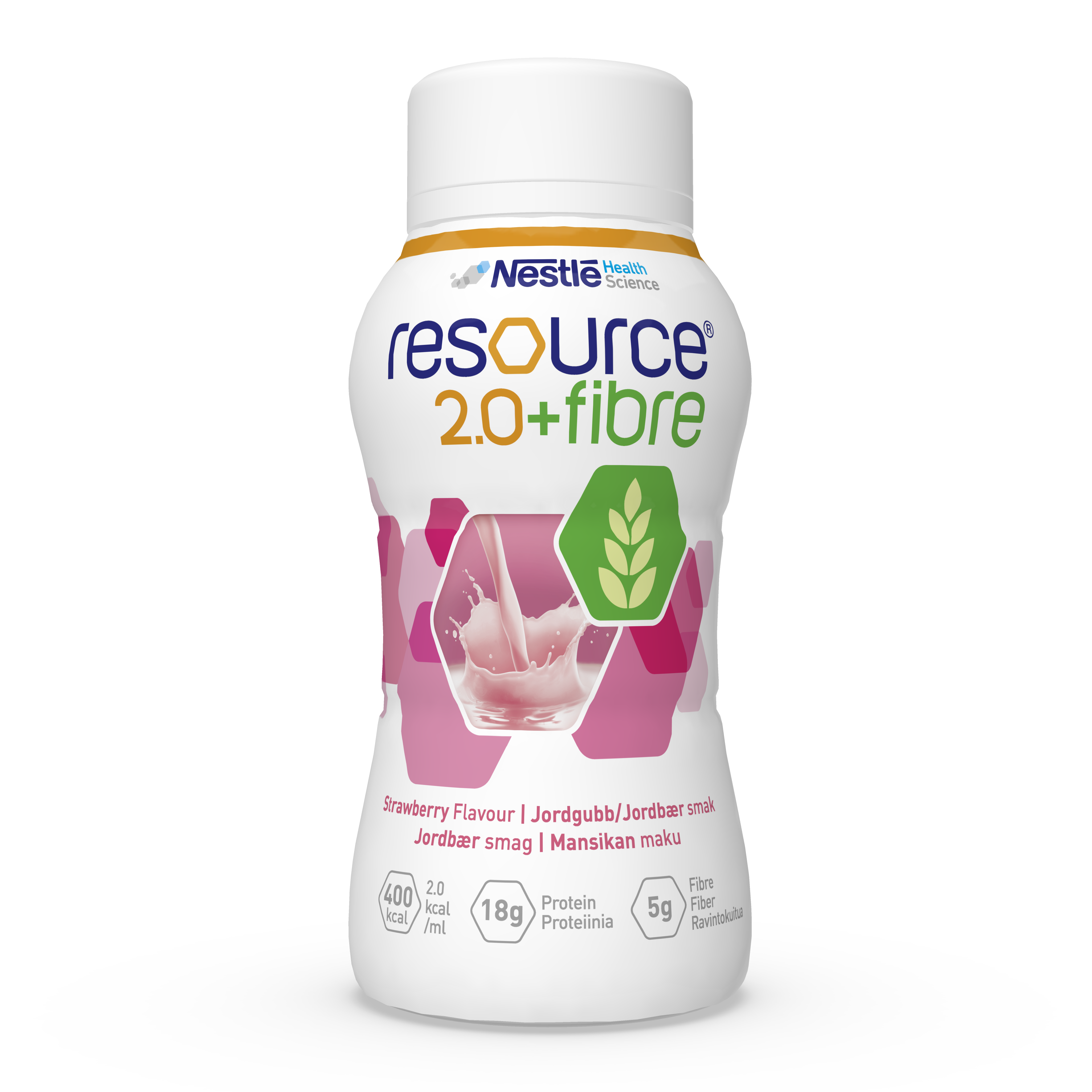 Resource 2.0 + trefjar jarðaberjabragð 4 x 200 ml. (1)