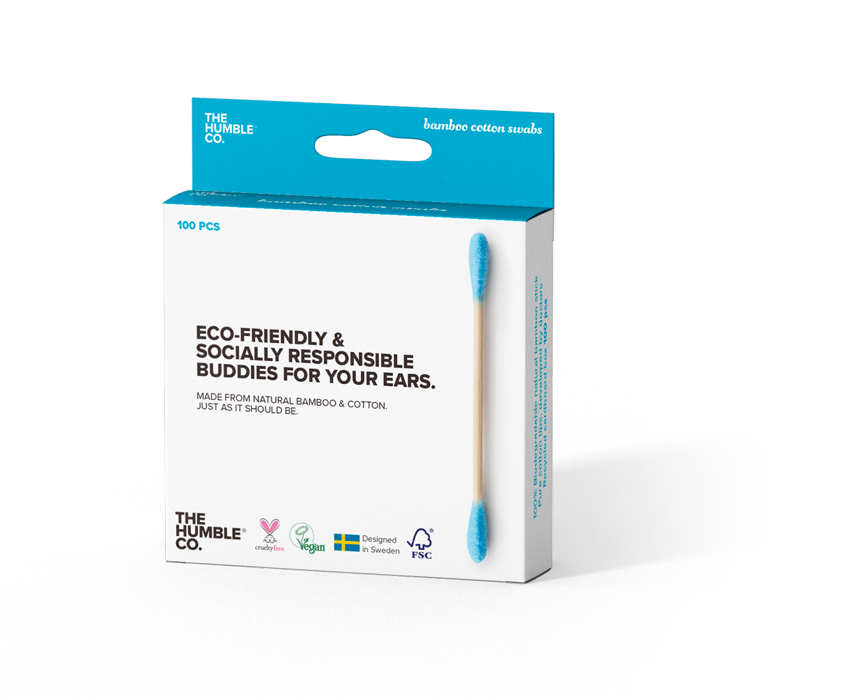 Humble bómullarpinnar 100 stk. #bláir