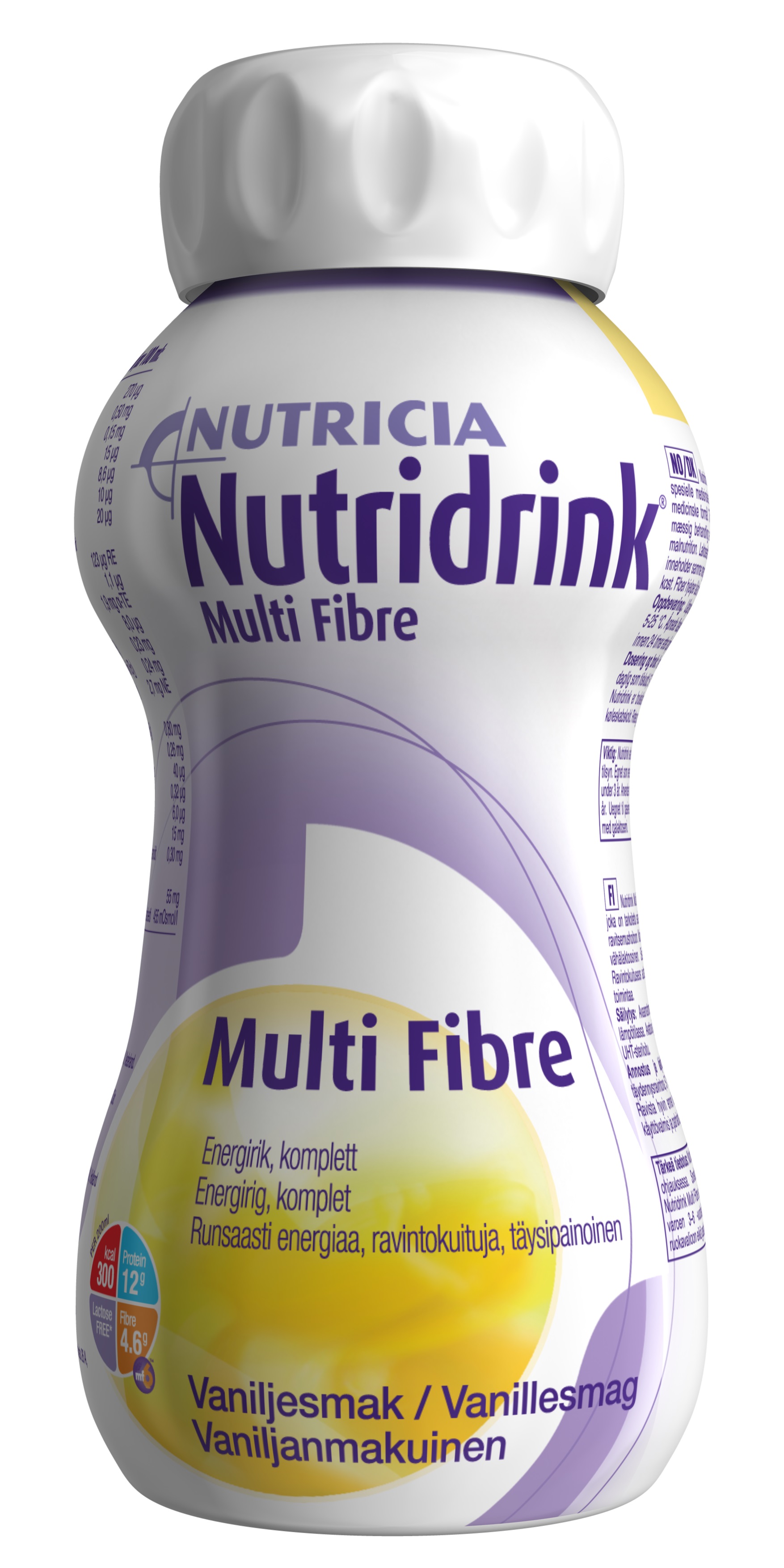 Nutricia Nutridrink með trefjum vanillubragð 4 x 200 ml.
