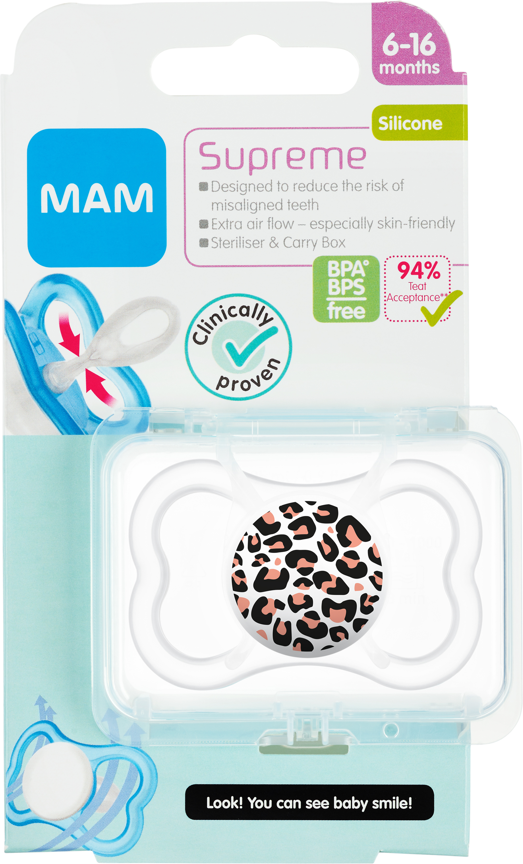 MAM Supreme snuð 6-16 mán #3 litir (2)