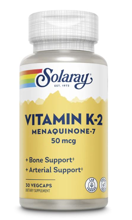 Solaray K-2 Menaquinone 50 mcg, 30 hylki