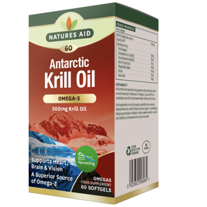 Natures aid Krill Oil 100% Pure Omega-3 500 mg. 60 hylki