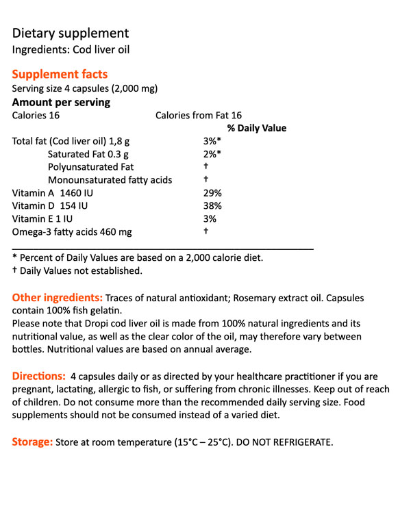 Dropi Þorskalýsi 180 hylki (1)