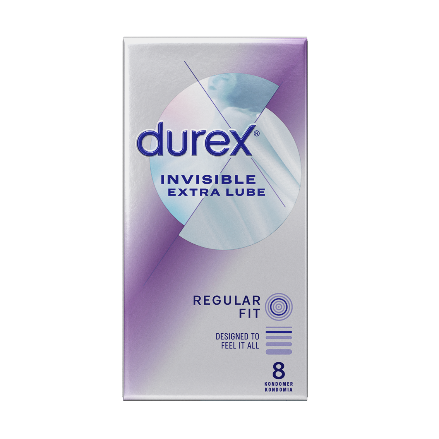 Durex Invisible Extra Lube smokkar 8 stk.
