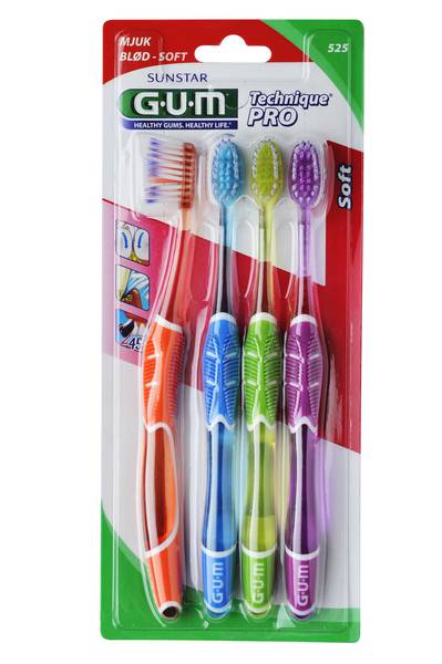 GUM Technique 525 fjölskyldupakkning 4 í pakka