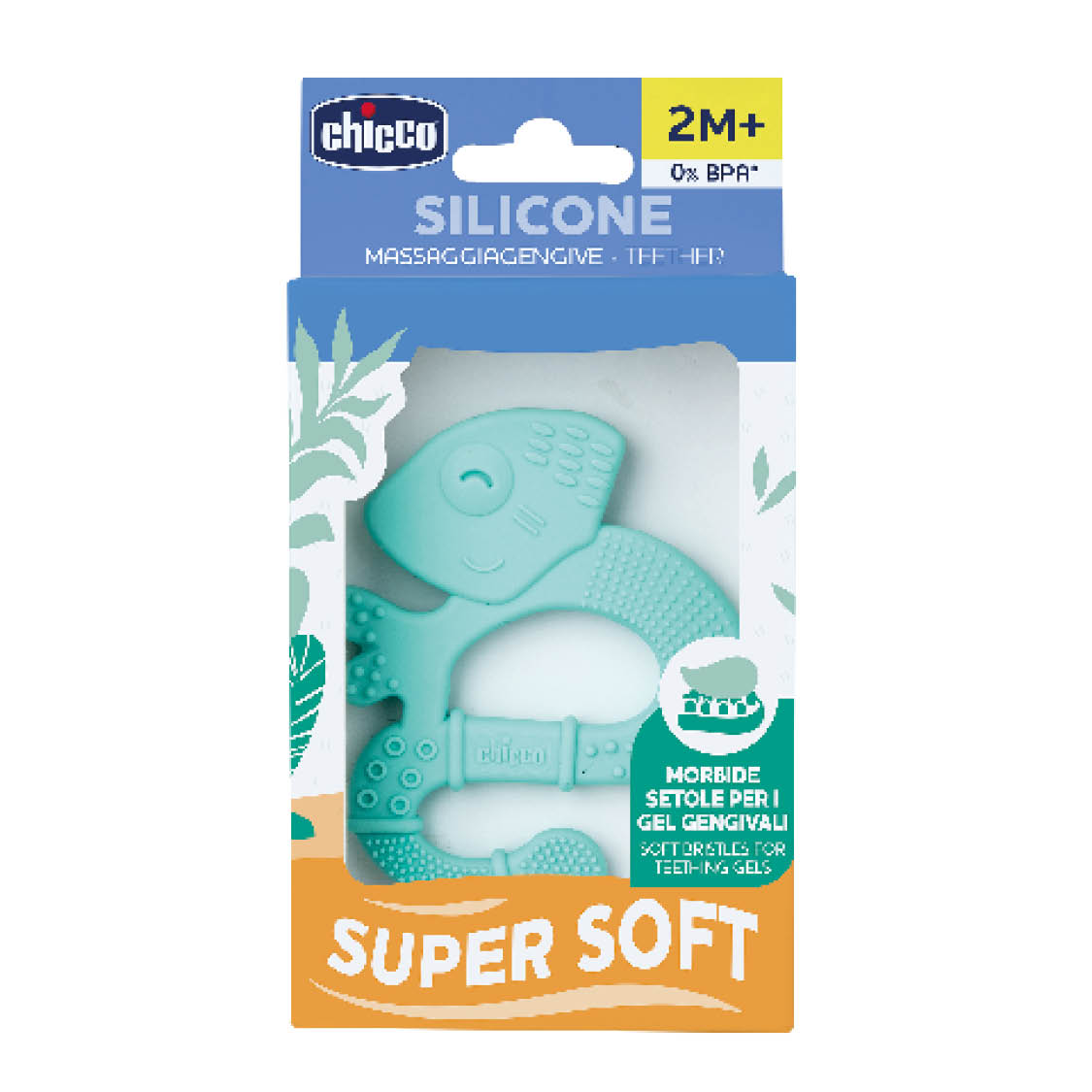 Chicco tannhringur silicone blár +2mán (6)